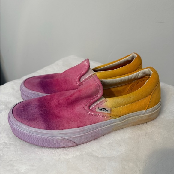Vans Size 6 Classic Slip-On Pink Yellow Ombré - Picture 2 of 10
